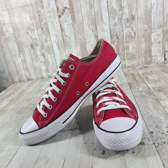 Converse Chuck Taylor All Star Low Top Red Canvas Mens 12 M9696 Sneakers - Picture 5 of 8